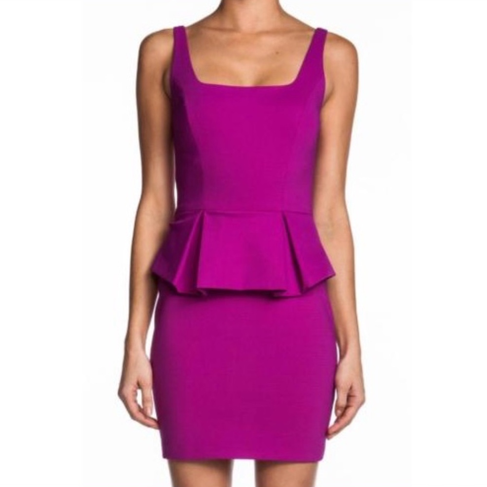 Robert Rodriguez Peplum Pencil Fuschia Dress